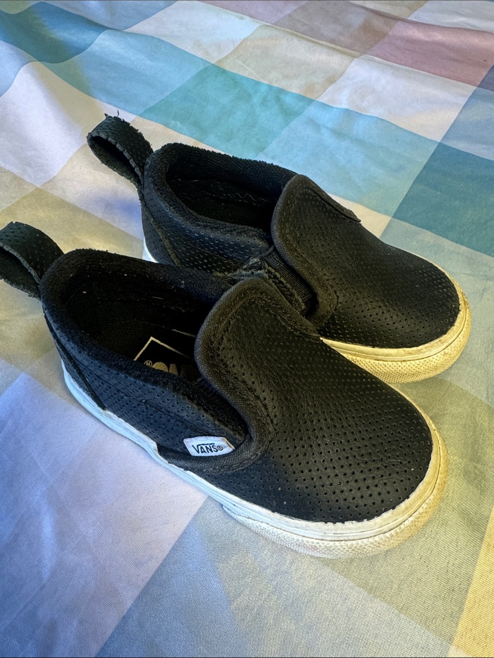 Vans Kids Black Slip-On Perforated Sneakers
